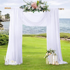 SiinvdaBZX 4 Panels Wedding Arch Draping Fabric 30" x 240" White Polyester Chiffon Fabric for Multiple Occasions