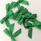 50pcs 1.5 inch Mini Satin Ribbon Bows for Crafts Green Mini Bows Appliques Craft for Appliques Embellishment(3/8",Green)