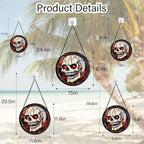 Stained Glass Window Hanging - Halloween Decorations White Skeleton Suncatcher for Doors Garden Indoor Spooky Funny Red Sun Catchers Gothic Decor Horror Gifts for Women Men Friend 15 in