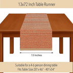 Chardin home Natural Jute Table Runner 13x72 Inch – Vintage Boho Rustic Table Decor – Handwoven Table Runner in Natural Jute and Rust Orange – Farmhouse Dining or Console Table Accent