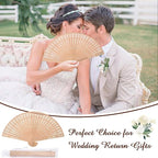 50Pcs Personalized Folding Hand Fans Custom Engraved Summer Wedding Fans,Personalized Wooden Fan Party Favor Bridal Shower Gifts for Guests