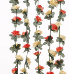 5 Pcs 41FT Flower Garland, Artificial Rose Garland Flowers Plants Fake Flower Hanging Rose Ivy, Birthday Party Valentine's Day Wedding Wall Arch Decor（Orange）