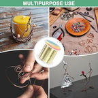 0.2mm Jewelry Wire, 32 Gauge 328FT Craft Wire Copper Beading Wire for Jewelry Making/Planting/Weaving/DIY Crafting, Soft Metal Wires [100M, Light Golden]