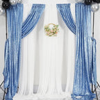 Poise3EHome Baby Blue Sequin Backdrop Curtains,4 Panels 2FTx8FT Glitter Background for Party Birthday Party Baby Shower Wedding Christmas Thanksgiving Holiday Festival Decor