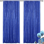 Navy Blue Sequin Backdrop Curtain 2 Pieces 2FTx8FT Glitter Photography Backdrop for Party Wedding Birthday Christmas Decorations