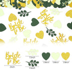 200PC Sage Green Bachelorette Party Decorations Bridal Shower Confetti for Tables Heart and Sage Bride to Be Table Scatters for Engagement Wedding Decor Party Supplies