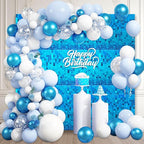 12PCS Lake Blue Shimmer Wall Backdrop, Laser Square Sequin Photo Backdrops Panel, Glitter Wall Background for Birthdays, Weddings, Christmas, Engagements, Disco Bachelorette Party Decoration (3FTx4FT)