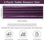 Velvet Table Runner 20 x 120 Inches 10ft Luxurious Thick Soft Velvet Christmas Thanksgiving Wedding Reception Table Runner for Party Reception Decorations(Purple, 6 Pack)