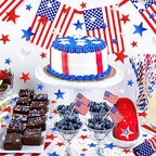 MARFOREVER 4th of July Confetti, Red White and Blue Confetti Table Decorations Glitter Patriotic Scatter Independence Day Star Sprinkles for Fourth of July Memorial Day Party Supplies