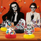 KatchOn, Day of The Dead Centerpieces - Pack of 12 | Halloween Centerpieces, Day of The Dead Decorations | Halloween Honeycomb, Day of The Dead Halloween Decorations | Dia De Los Muertos Decorations