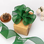 Ribbli Green Burlap Wired Ribbon, 2-1/2” Inch x Continuous 20 Yard, Green Wired Ribbon for Wreaths,Big Bows,Tree Decoration,Outdoor Decoration