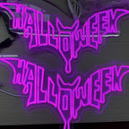 Halloween Bat Shaped Neon Sign Spooky Red LED Wall Decor For Haunted House Party Gothic Bar Room Glowing Halloween Decoration Outdoor Use Bedroom Home Decor Bar LED Decoration Light-Purple