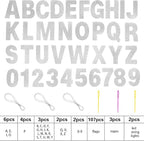TaoBary 112 Pcs DIY Letter Kit Glitter Customizable Banner Letters Include 107 Letters and Numbers 3 Rope and 2 Needles for Birthday Halloween Christmas Wedding Valentine Party Decor(Silver)