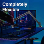 IXTECH Microphone Boom Arm Stand, Heavy Duty Adjustable Mic Stand with Cable Ties, Desk Mount Arm Stand for Gaming Streaming Podcasting.