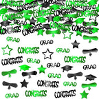 KatchOn, Shiny 2025 Congrats Grad Confetti - Pack of 1000 | Green and Black Graduation Confetti Class of 2025 Decorations | Graduation Decorations 2025