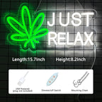 JUST RELAX Neon Sign Led Wall Decor Man Cave Neon Light Up Signs Wall Art for Home Room Bar Bedroom USB Powered 15.7"x8.2"
