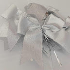 36pcs 4-1/2" Metallic Silver Bows with Twist Ties for Gift Wrapping Packing Christmas Decoration (4.5",Silver)