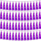 4P Purple Foil Fringe Metallic Streamers Banner Tassel Garland for Parade Floats, Bachelorette, Wedding, Birthday, Halloween, Christmas, Bridal/Baby Shower Party Decorations