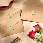 Sage Green Wax Seal Stickers (60 Pcs, 3 Designs in 1 Pack) Premium Envelope Seal Stickers Wedding Invitation Envelopes, Adhesive Wax Seals Perfect for Seating Chart, Gift Wrapping