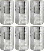 WDHODEC 6 Pcs Disco Vases Bulk Silver Mirror Disco Ball Flower Vase Glass Candle Holder for Wedding Table Centerpieces Decoration 6"
