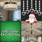 50 Pack Hanging Crystals - Clear Acrylic Prisms Pendant Ornaments for Christmas Tree, Centerpieces, Chandelier, Window & Home Decor, Ideal for Weddings, Parties Decorations (Heart)