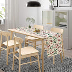 Christmas Table Runner,Christmas Plaid Deer Print Farmhouse Table Cloth Kitchen Dining Table Decoration for Home Party Decor 13x60 Inch