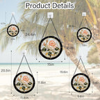 Stained Glass Window Hanging - Black White Pink Rose Sun Catcher for Door Home Decor Flower Suncatcher Christmas Mother's Day Birthday Gifts for Women Men Lovers Mom Nana 11.8 in