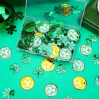 MARFOREVER St. Patrick's Day Shamrock Confetti, Green Gold Shamrock Metallic Foil Glitter Confetti Clover Scatters Table Centerpiece Decorations for St Patrick's Day Party Irish Birthday Supply Favors
