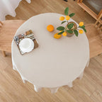 NLMUVW Round Linen Tablecloth 36 Inch, Oatmeal Small Table Cloth Rustic Water Resistant Farmhouse Table Cover for Kitchen Dining Party Coffee