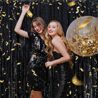 10 Pack Black Streamers Backdrop Tinsel Foil Fringe Curtains Party Decorations Birthday Wednesday Graduation Wizard Party Decorations for Men