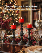 Amagic 24 Pack Red LED Tea Lights, Flameless Votive Candles Battery Operated, Electric Fake Colored Tealights Candles for Party, Halloween, Christmas, Aniversary, Wedding Table Centerpiece, Proposal