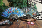 HUNANBANG 4 Pieces Folding Hand Fans Church Wedding Gift, Party Favors, DIY Decoration Gift Size9 Wholesale 4pack (Spanish 4pack)