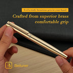 BEILUNER Gold Fountain Pen,Stunning Luxury Pens with 24K Gold Finish, Gorgeous 24K Gilded Nib(Medium), Fancy Pen Gift Set for Men&Women -Ink Converter-Elegant,Office,Nice Pen for Writing