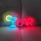 Bar Neon Sign Neon Bar Lights Bar Neon Signs for Home Bar LED Sign Bar Signs for Home Bar Wall Bar Lights for Home Bar Living Room Bistro Man Cave Party, 9.8"" x 4.8""