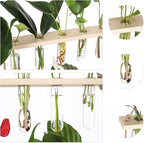 YIBOT Propagation Stations,3 Tiered of Propagation Tubes with Wooden Stand,Mini Glass Test Tubes Vase,Plant Terrarium for Hydroponic Home Garden Office Decor, Gardening Gift for Women Plant Lover