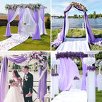 4 Panels Wedding Arch Draping Fabric 28" x 20 Ft Wedding Arch Drapes Chiffon Fabric Drape Sheer Backdrop Curtain for Weddings Party Ceremony Birthday Arbor Drapery Reception Ceiling Decor(Lavender)