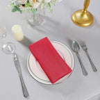 Cloth Napkins 17x17 inch Washable Polyester Dinner Napkins Soft Table Napkins for Wedding Party Dining Banquet(Red,25PCS)