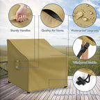 Patio Furniture Covers Waterproof for Chairs, Lawn Outdoor Chair Covers 2 Pack, Patio Chair Covers for Outdoor Furniture Fits up to 37W x 40D x 30H inches, Khaki