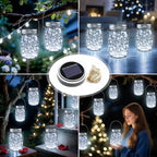 ZNYCYE Mason Jar Solar Lights for Outside, 12 Pack 30LED Fairy Lights Mason Jar Solar Lids Outdoor Waterproof String Lights with Hangers(NO Jars) for Patio Garden Yard Lawn Decoration - Cool White