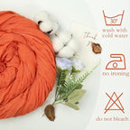12 Pack Fall Thanksgiving Table Runner Orange 10ft Boho Gauze Fabric Cheesecloth Table Runner 35 x 120 Inch Rustic Sheer Runner for Wedding Home Décor Halloween Party Table Centerpiece Decorations
