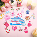 Oudain 19 Pcs Honeymoon Cruise Door Decorations Wedding Cruise Door Magnets Anniversary Sign Wedding Car Ship Magnets for Honeymoon Carnival Party Decor