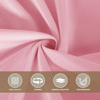 sancua Square Tablecloths 85x85 Inch - Pink Fabric Table Cloth for Square or Round Tables, Washable Polyester Table Cover for Outdoor Party, Birthday, Buffet, Resturant