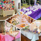 Efavormart 90"x132" Wholesale Rectangle Table Cover Pink Grandiose Rosette 3D Satin Tablecloth for Wedding Party Event Decoration