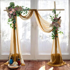MDS Halloween Chiffon Draping Fabric - 1 Panel, 30" Wide x 30ft Long - Sheer Spooky Arbor & Canopy Drapery for Haunted House Backdrops, Party Ceilings, DIY Costumes & Themed Events - Mocha