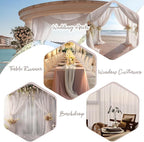 PARTISKY 10ftx7ft Taupe Chiffon Backdrop Curtains, Wrinkle-Free Sheer Fabric Photo Drapes for Wedding Ceremony Arch Birthday Baby Shower Photography Stage Decor 5ft x 7ft, 2 Panel