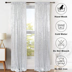 ShinyBeauty Sequin Curtains 2 Panels Silver 2FTx8FT Sequin Photo Backdrop Silver Sequin Backdrop Curtain Pack of 2-1011E
