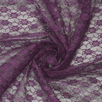MDS Pack of 10 Wedding 12 x 108 inches Lace Table Runner for Wedding, Decorations for Birthday Parties, Banquets, Graduations, Engagements, and Runners fit Rectangle, Round Table- Plum