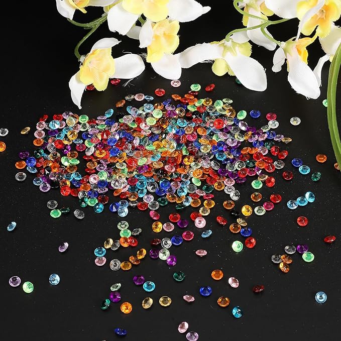 PATIKIL 10000 Pcs Wedding Table Scatter Confetti Crystals 4.5mm Acrylic Diamonds Vase Fillers Gems for Table Centerpiece Decorations Party Vase Beads, Light Pink