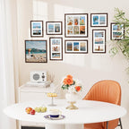 Vittanly 8x10 Collage Picture Frame, Displays 2Pcs 4x6 Pictures with Mat, Photo Frame for Wall Mounting or Table Top with Stand, Brown, 1 Pack