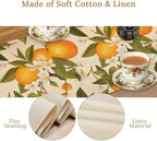 Vintage Orange Table Runner Spring Summer Orange Mandarin Floral Dinner Runner for Farmhouse Party Holiday Home Kitchen Dining Table Decor 13x70